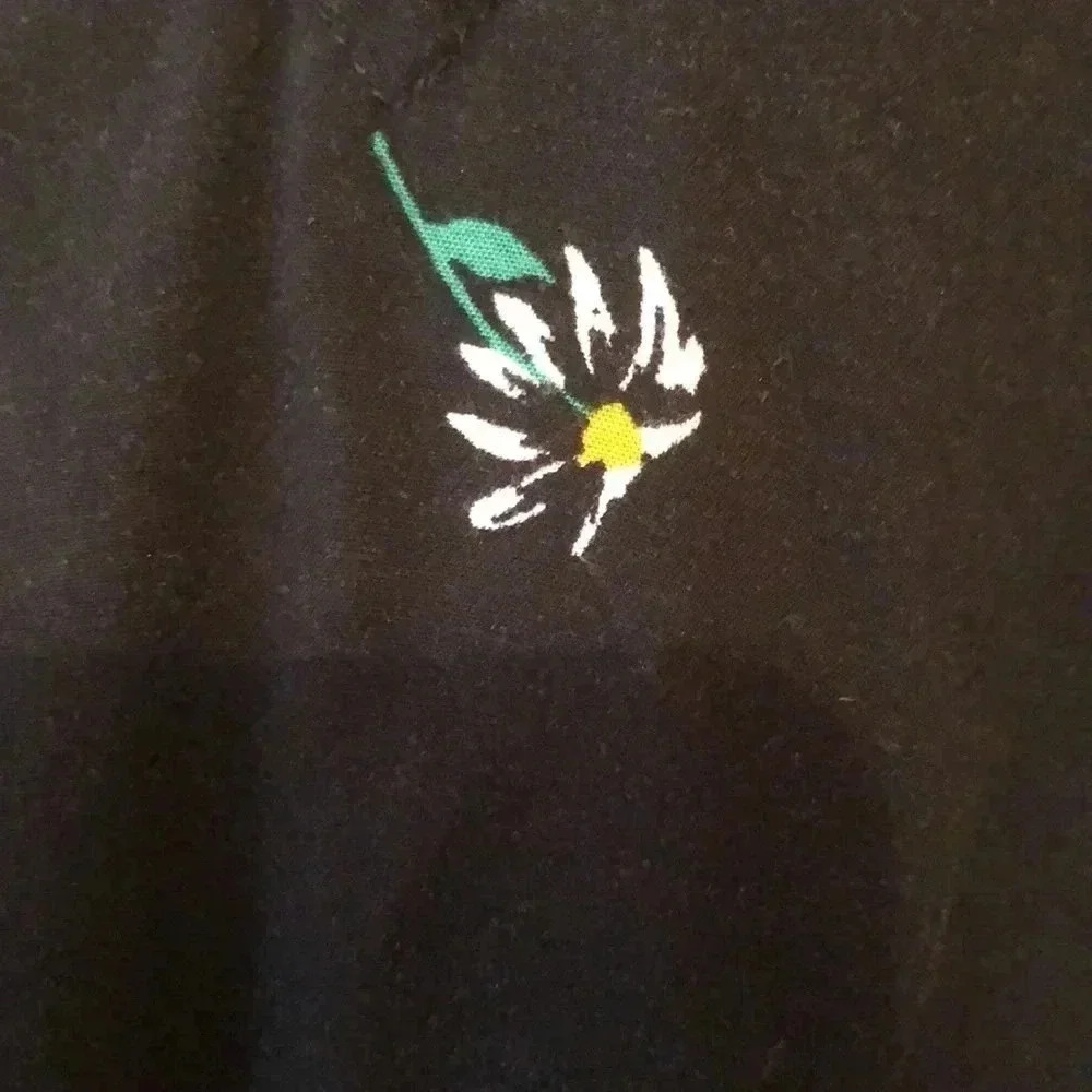Old Navy Black Floral Mini Daisy V Neck Dress - Picture 5 of 6